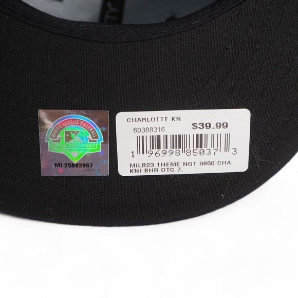 New Era Charlotte Knights Minor League Baseball Fitted Hat Black Size 7 - Picture 9 of 9